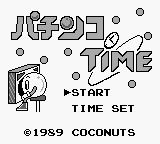 Pachinko Time title screen for GameBoy